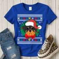 Rottweiler Ugly Christmas Sweater Rottie Great Gift Women's T-Shirt thumb 3