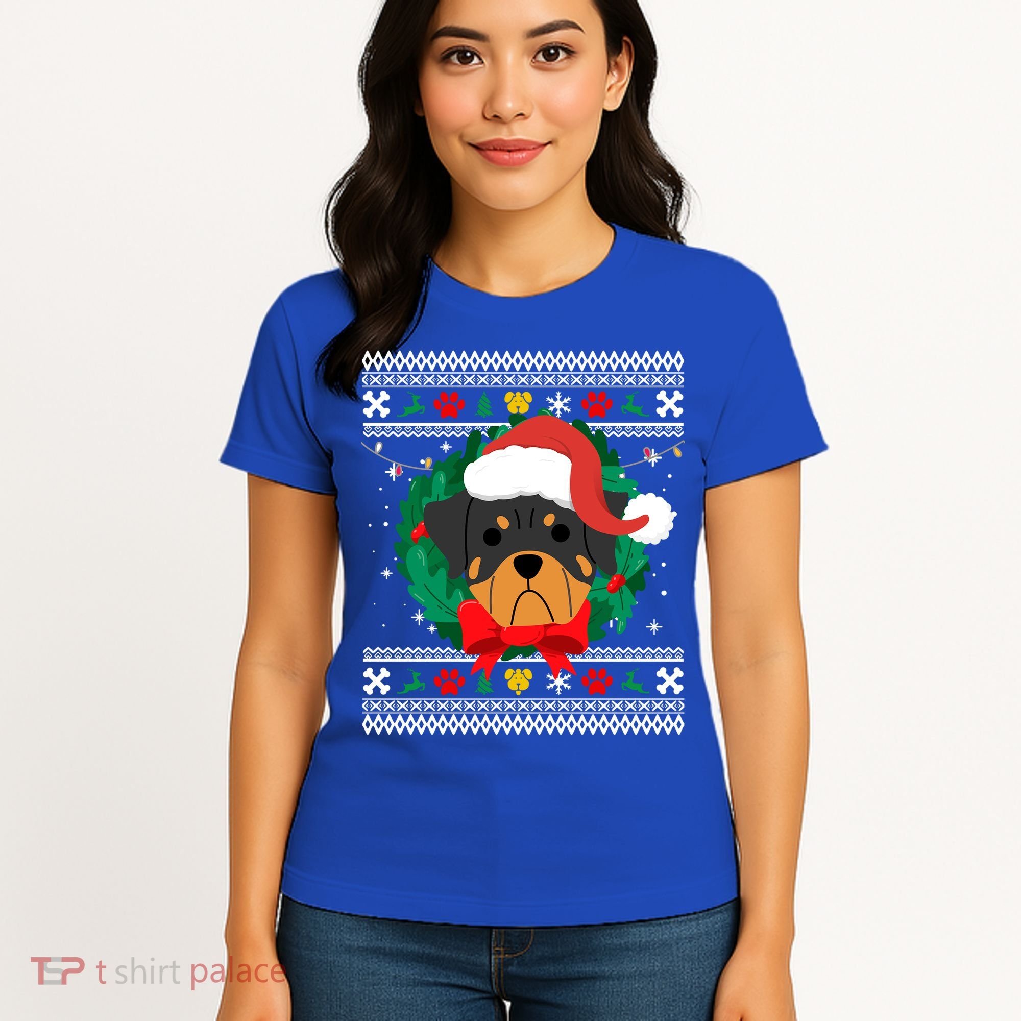 Rottweiler Ugly Christmas Sweater Rottie Great Gift Women's T-Shirt