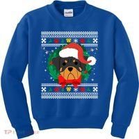 Rottweiler Ugly Christmas Sweater Rottie Great Gift Kids Sweatshirt thumb 0