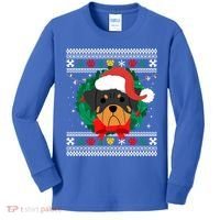 Rottweiler Ugly Christmas Sweater Rottie Great Gift Kids Long Sleeve Shirt thumb 0