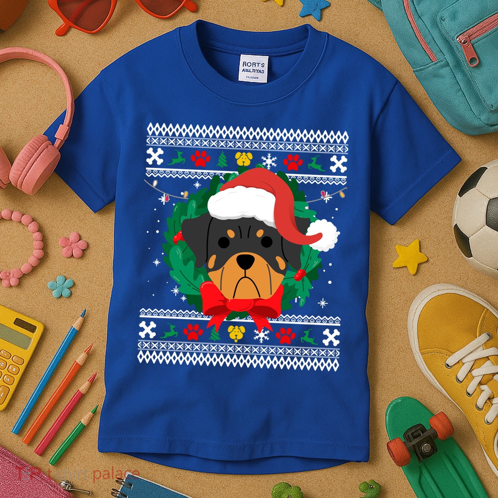 Rottweiler Ugly Christmas Sweater Rottie Great Gift Kids T-Shirt