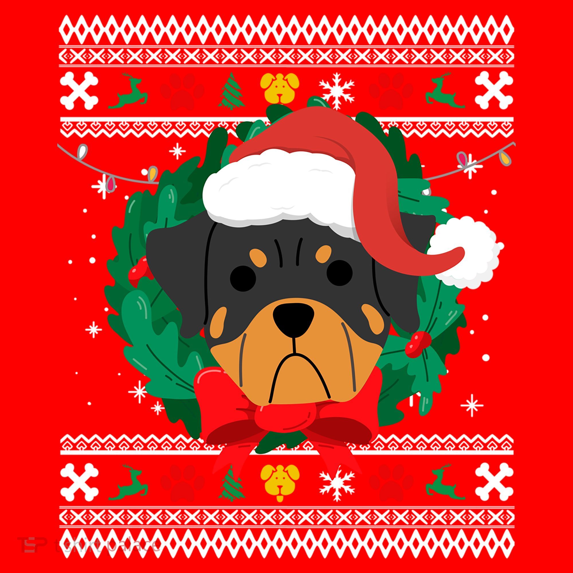 Rottweiler Ugly Christmas Sweater Rottie Great Gift Santa Hat
