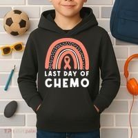 Rainbow Uterine Cancer Awareness Survivor Kids Hoodie thumb 2