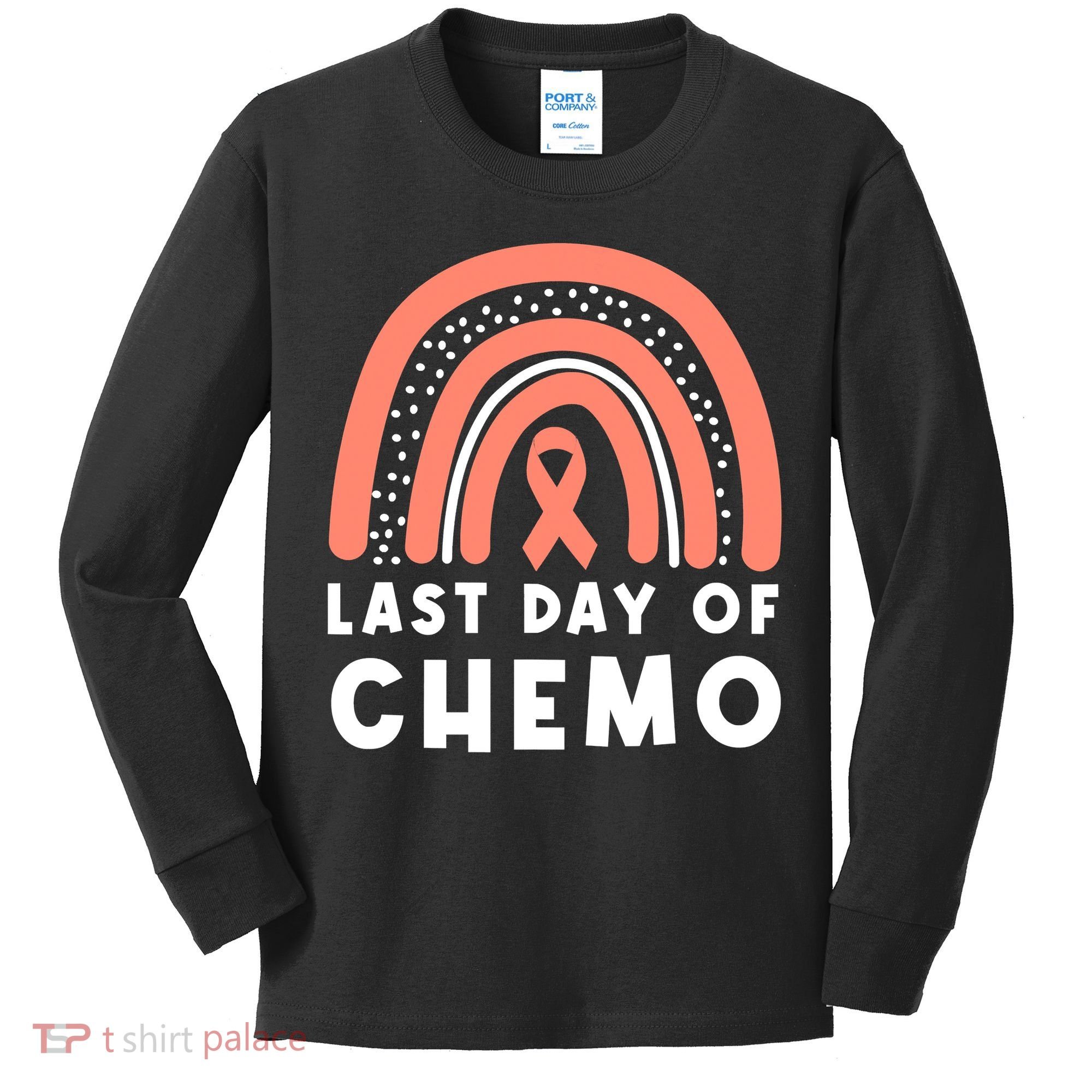 Rainbow Uterine Cancer Awareness Survivor Kids Long Sleeve Shirt