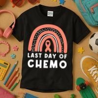 Rainbow Uterine Cancer Awareness Survivor Kids T-Shirt thumb 3