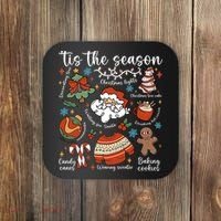 Retro Ugly Christmas Doodles Funny Coaster thumb 0