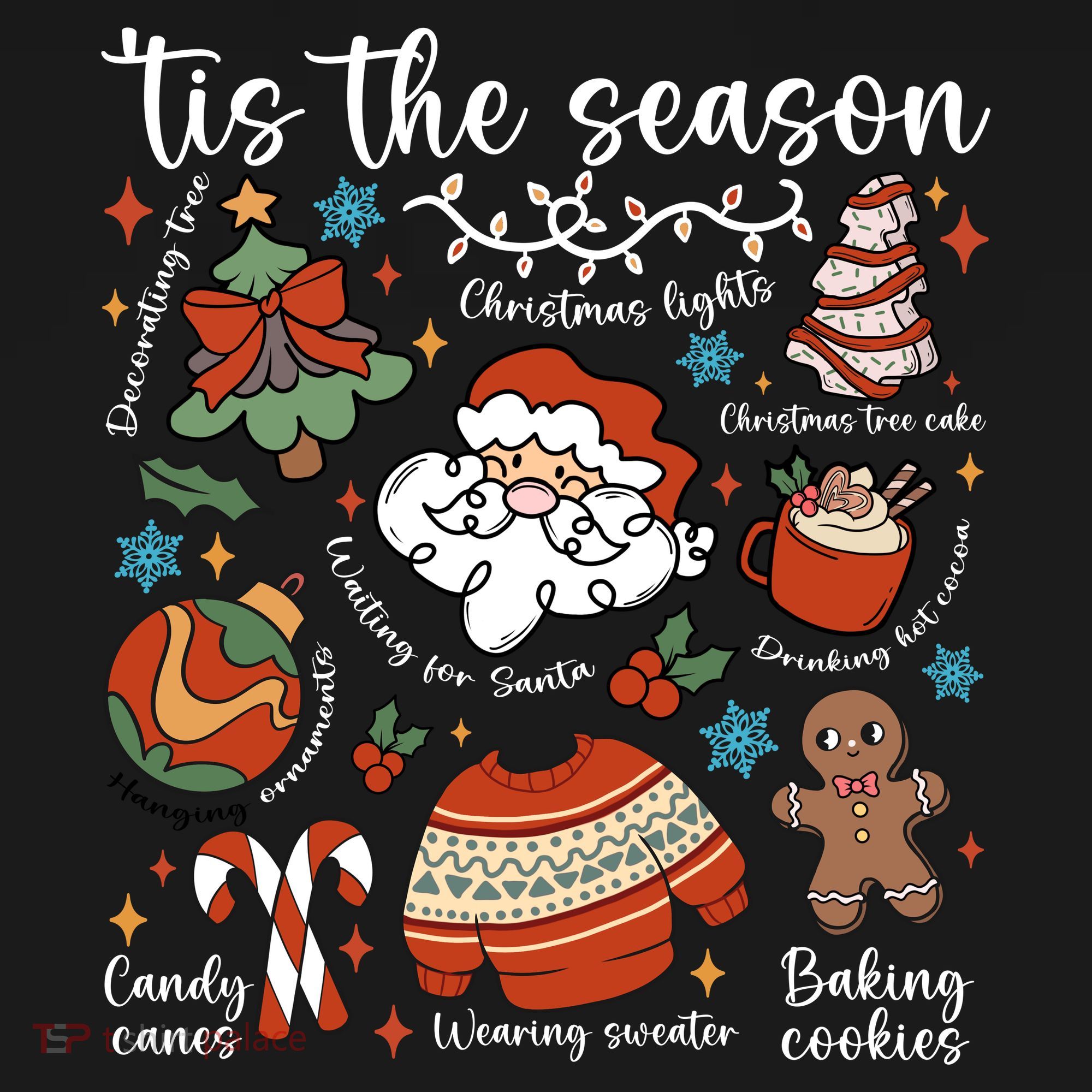 Retro Ugly Christmas Doodles Funny Toddler Hoodie