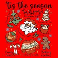 Retro Ugly Christmas Doodles Funny Santa Hat thumb 1