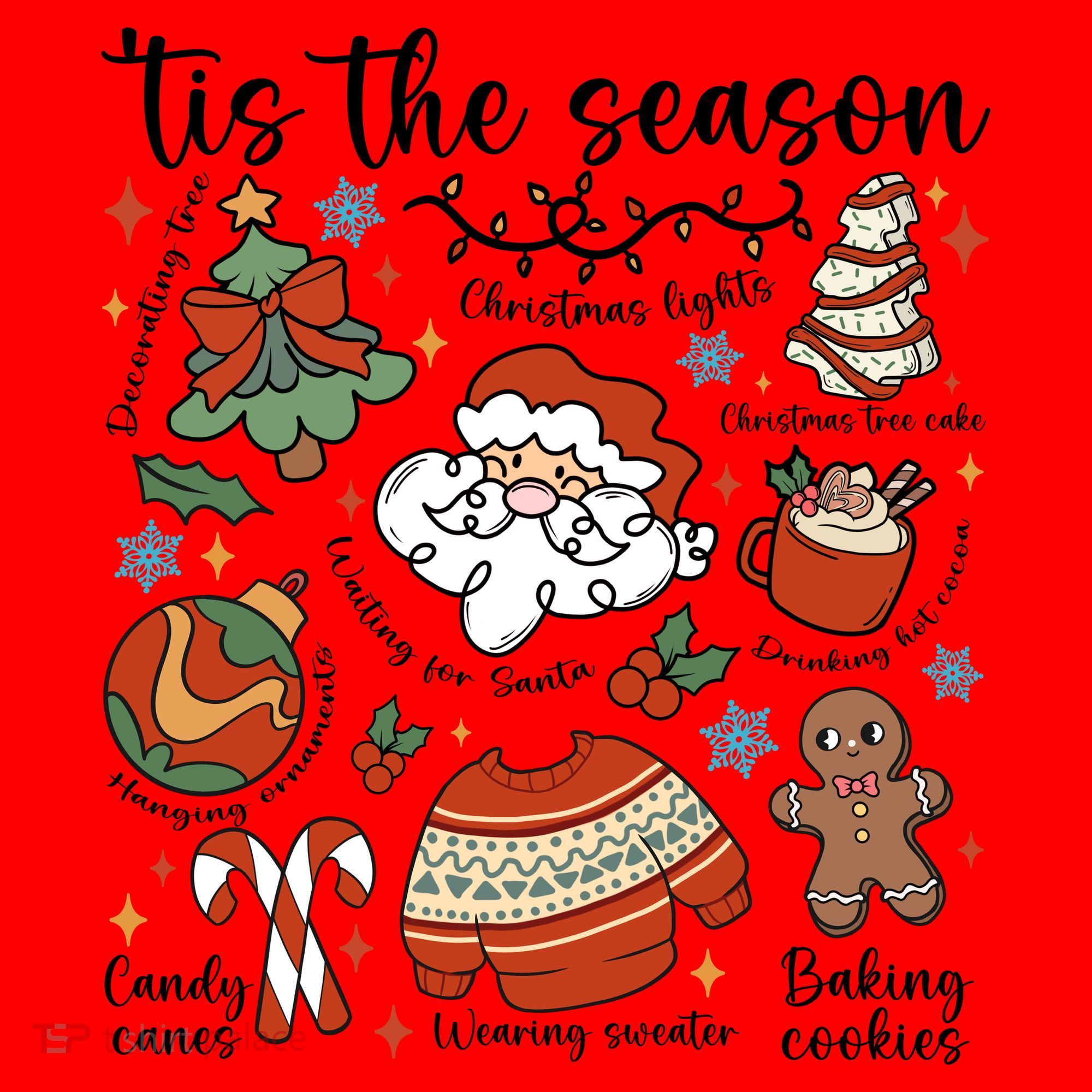 Retro Ugly Christmas Doodles Funny Santa Hat