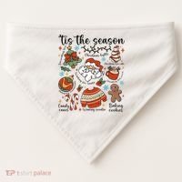 Retro Ugly Christmas Doodles Funny USA-Made Doggie Bandana thumb 0