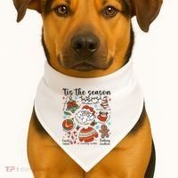 Retro Ugly Christmas Doodles Funny USA-Made Doggie Bandana thumb 1