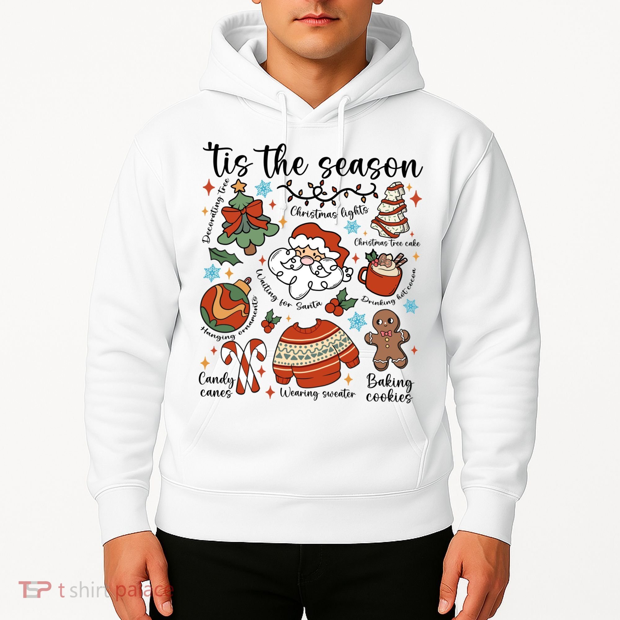 Retro Ugly Christmas Doodles Funny Hoodie