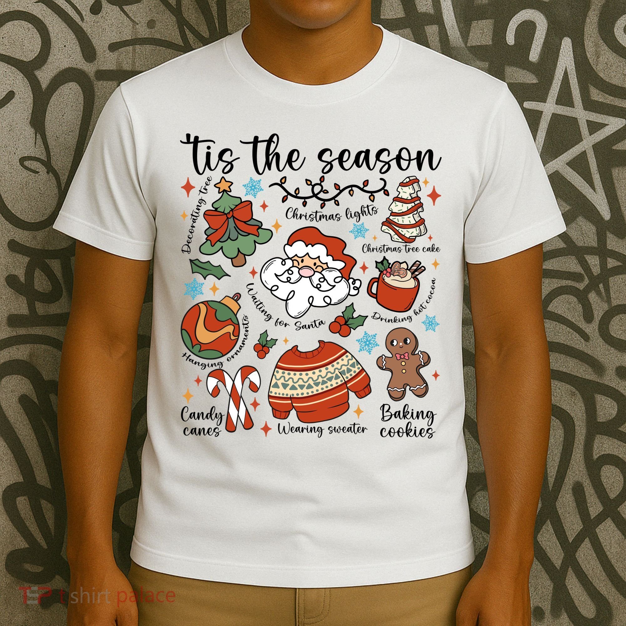 Retro Ugly Christmas Doodles Funny T-Shirt