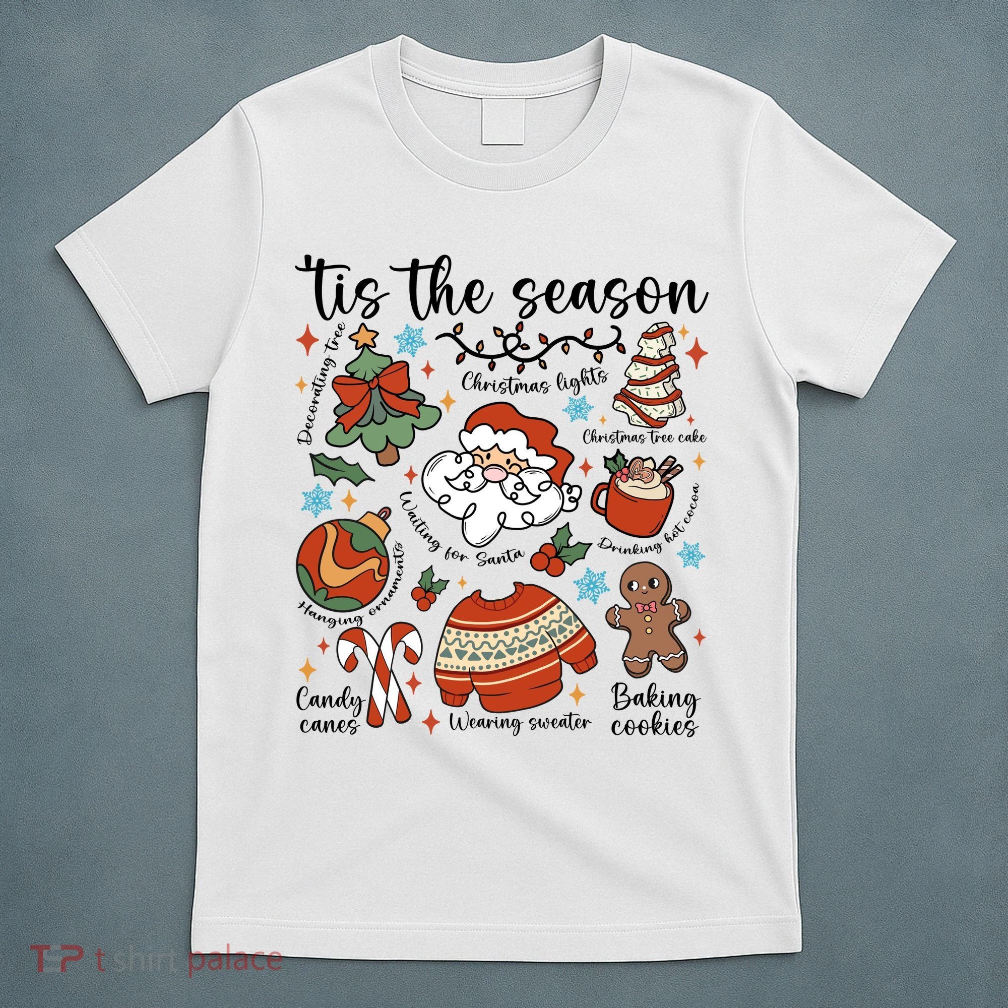 Retro Ugly Christmas Doodles Funny T-Shirt