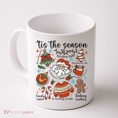 Retro Ugly Christmas Doodles Funny Coffee Mug