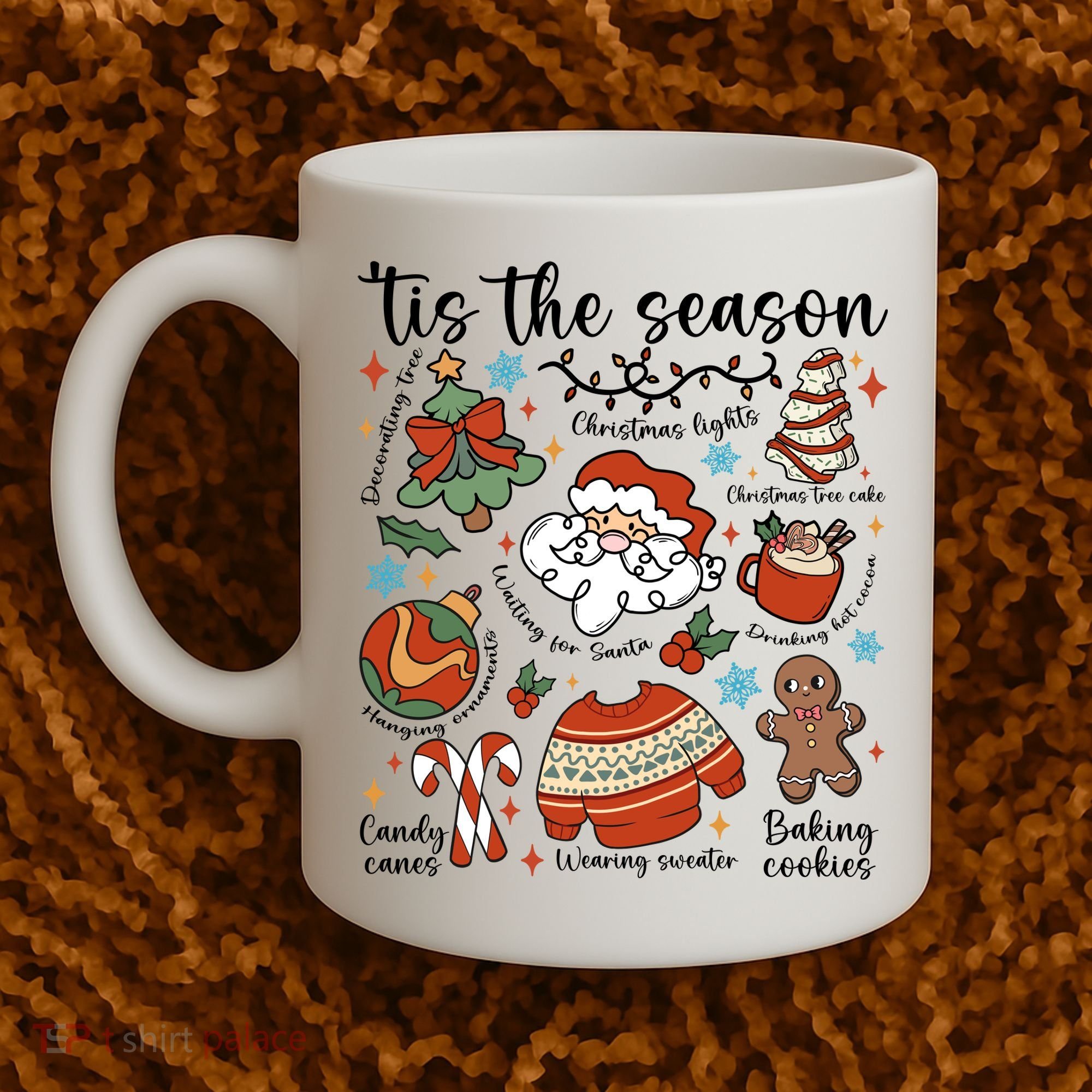 Retro Ugly Christmas Doodles Funny Coffee Mug