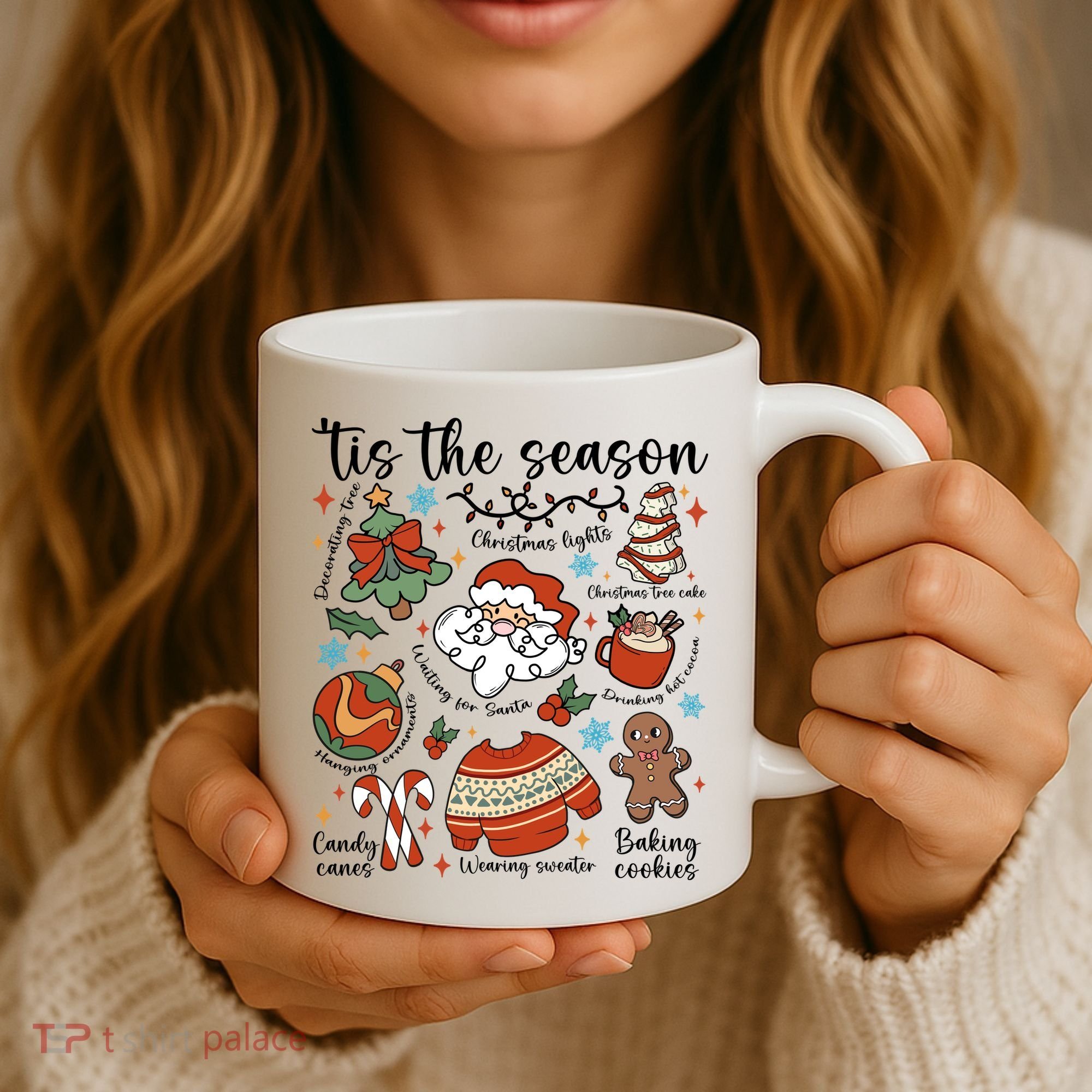 Retro Ugly Christmas Doodles Funny Coffee Mug
