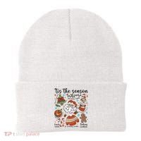 Retro Ugly Christmas Doodles Funny Beanie thumb 0