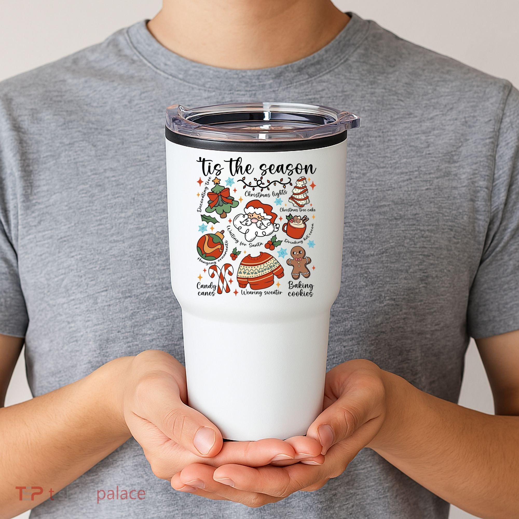 Retro Ugly Christmas Doodles Funny Tumbler