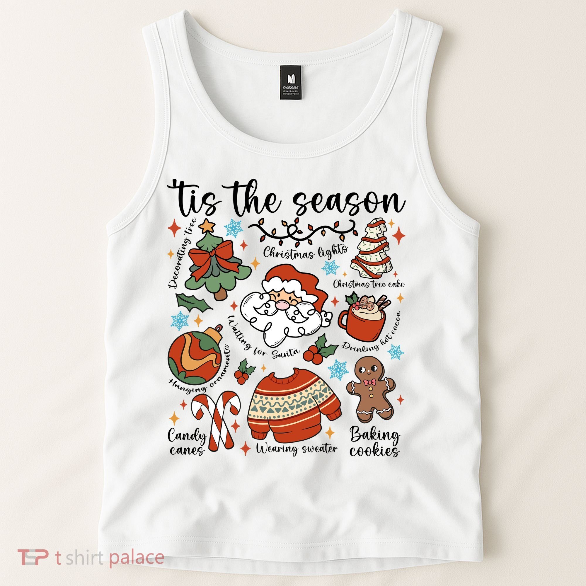 Retro Ugly Christmas Doodles Funny Tank Top