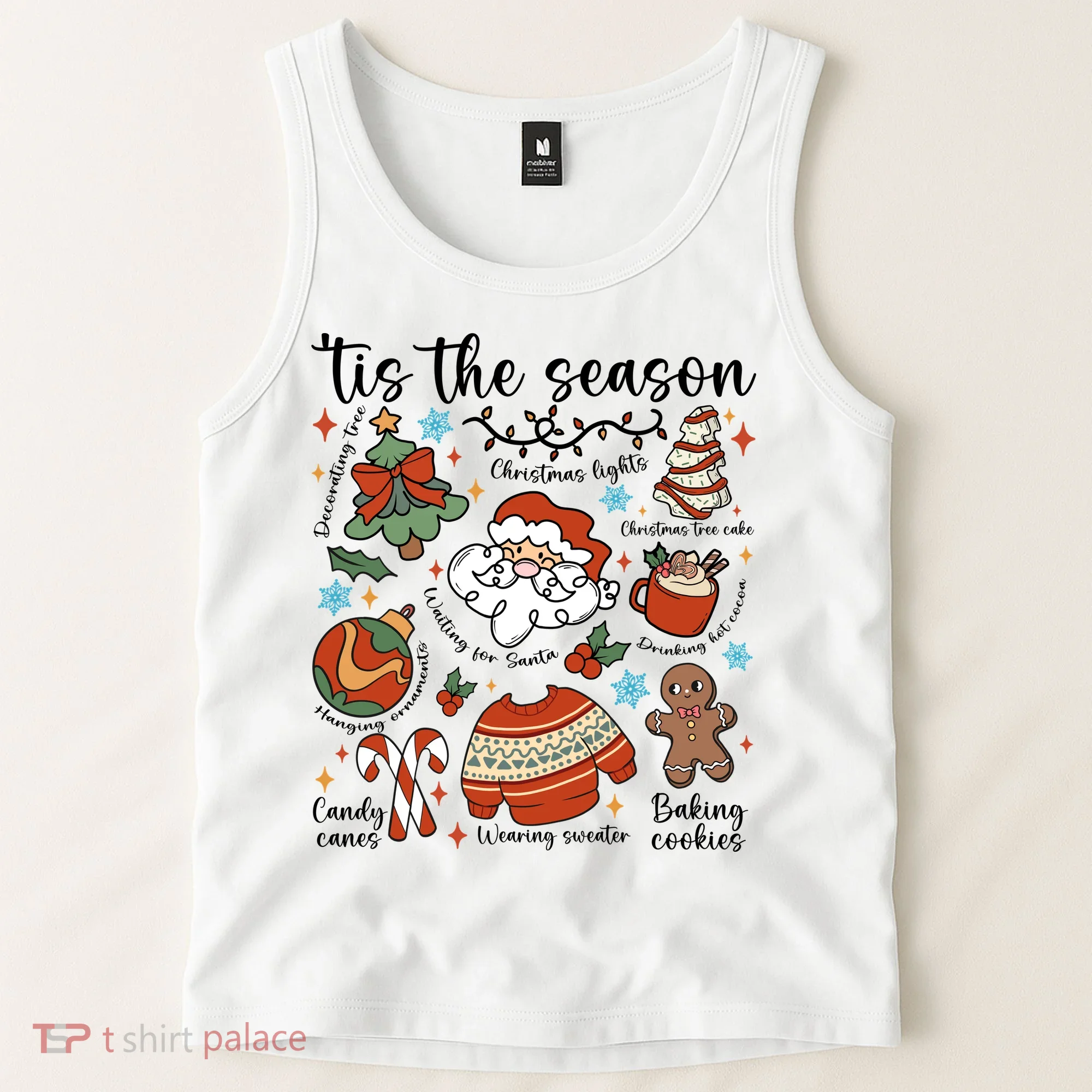 Retro Ugly Christmas Doodles Funny Tank Top