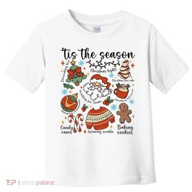 Retro Ugly Christmas Doodles Funny Toddler T-Shirt