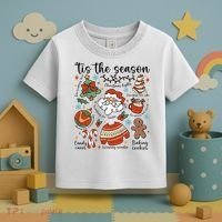 Retro Ugly Christmas Doodles Funny Toddler T-Shirt thumb 3