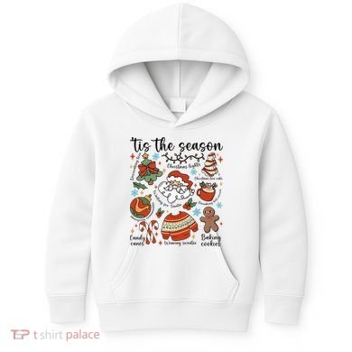 Retro Ugly Christmas Doodles Funny Kids Hoodie