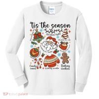 Retro Ugly Christmas Doodles Funny Kids Long Sleeve Shirt thumb 0