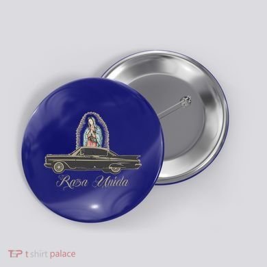 Raza Unida Chicano Low Rider Mexican Hombre Button