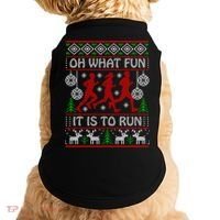 Running Ugly Christmas Oh What Fun It Is To Run Funny Ugly Gift Doggie Tank thumb 0