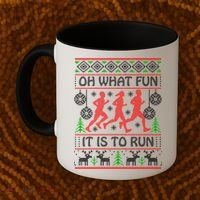 Running Ugly Christmas Oh What Fun It Is To Run Funny Ugly Gift Coffee Mug thumb 2