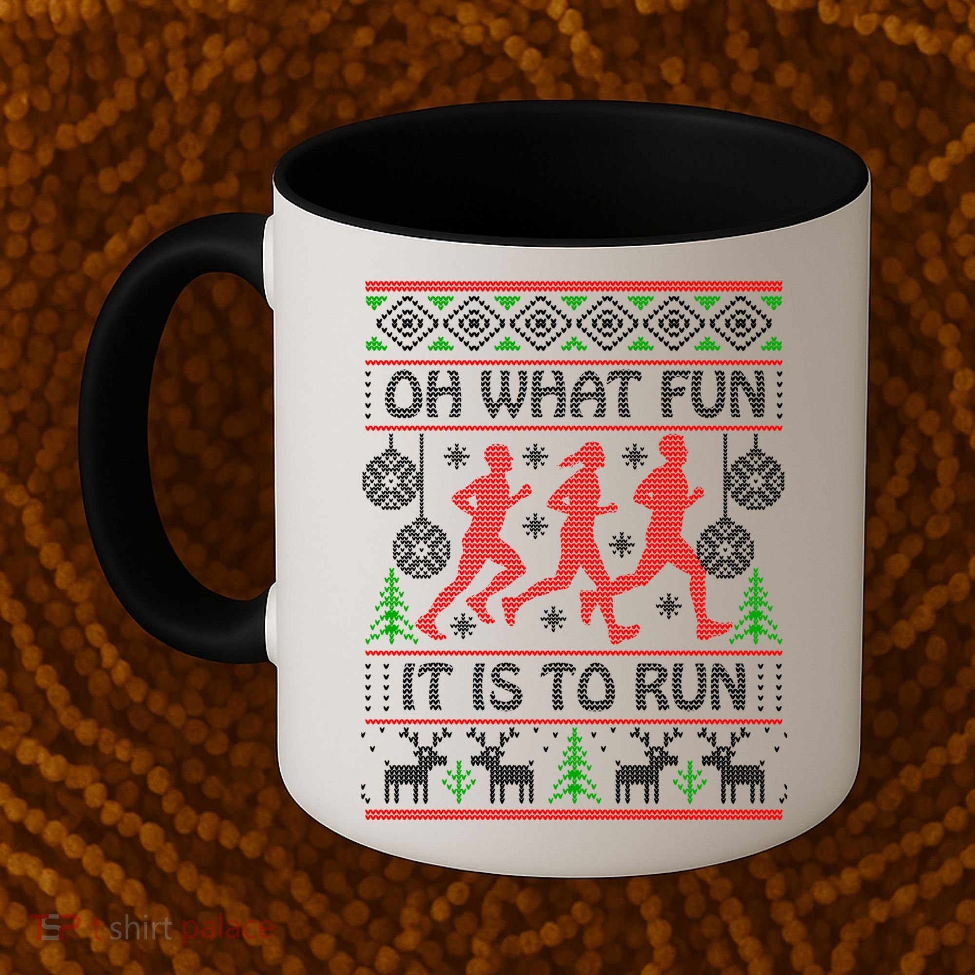 Running Ugly Christmas Oh What Fun It Is To Run Funny Ugly Gift Coffee Mug