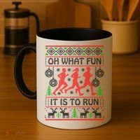 Running Ugly Christmas Oh What Fun It Is To Run Funny Ugly Gift Coffee Mug thumb 4