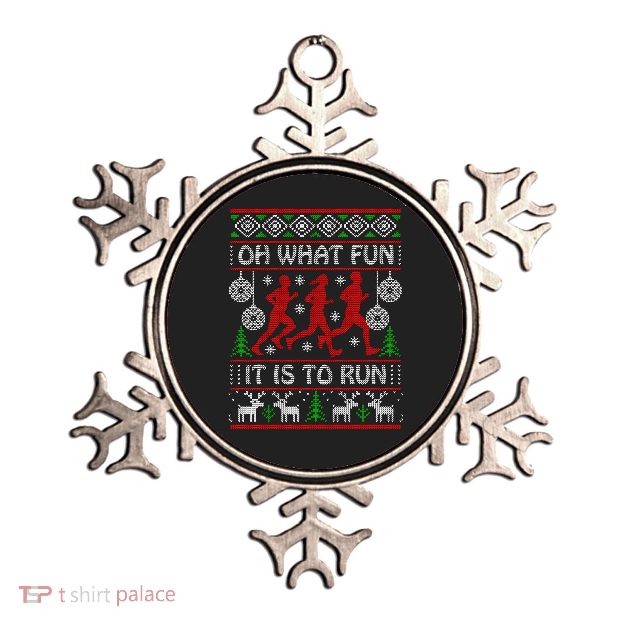 Running Ugly Christmas Oh What Fun It Is To Run Funny Ugly Gift Ornament