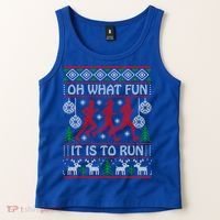 Running Ugly Christmas Oh What Fun It Is To Run Funny Ugly Gift Tank Top thumb 2