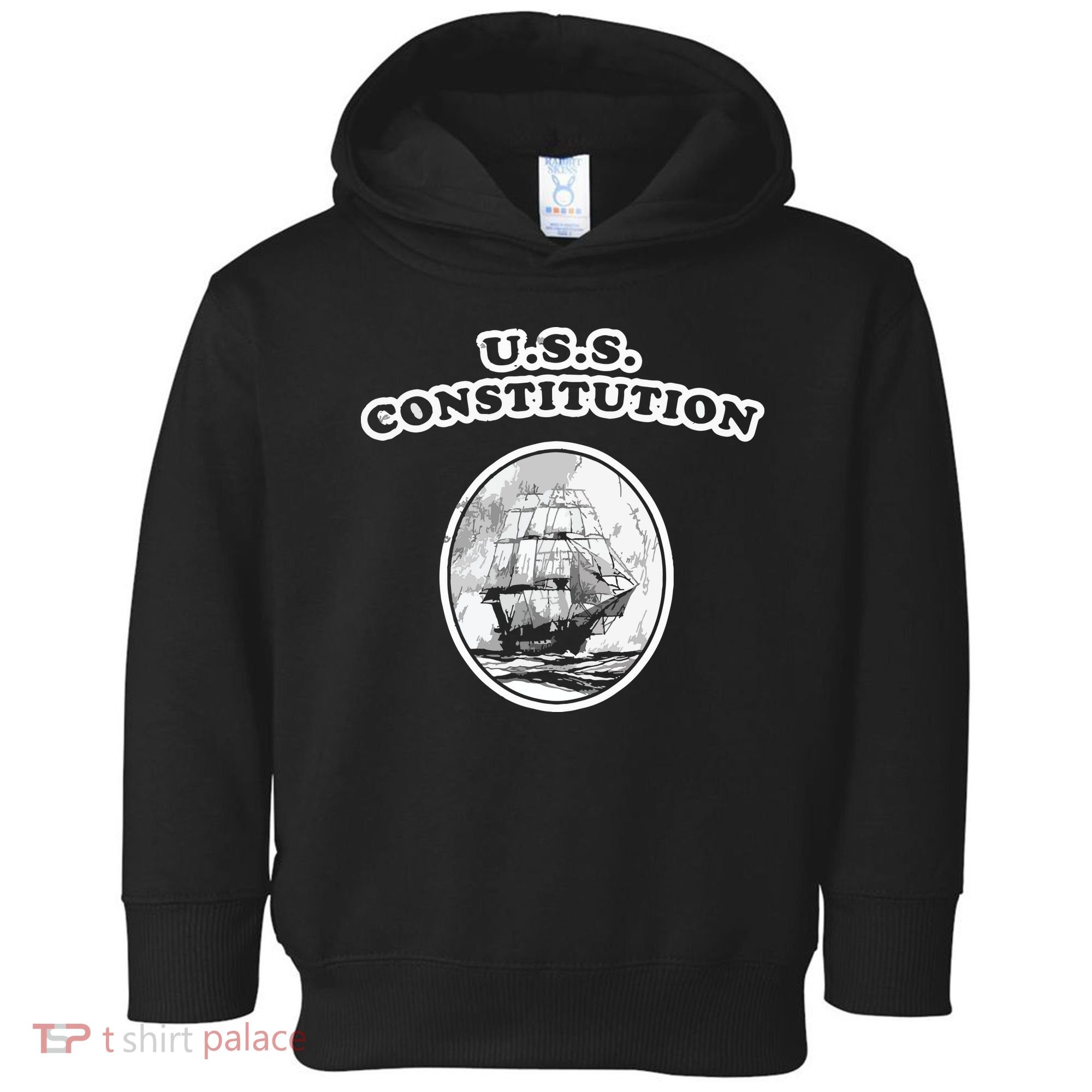 Retro USS Constitution By Turbo Volcano Toddler Hoodie