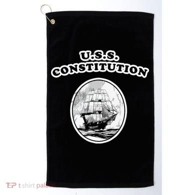 Retro USS Constitution By Turbo Volcano Golf Towel