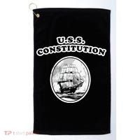Retro USS Constitution By Turbo Volcano Golf Towel thumb 0