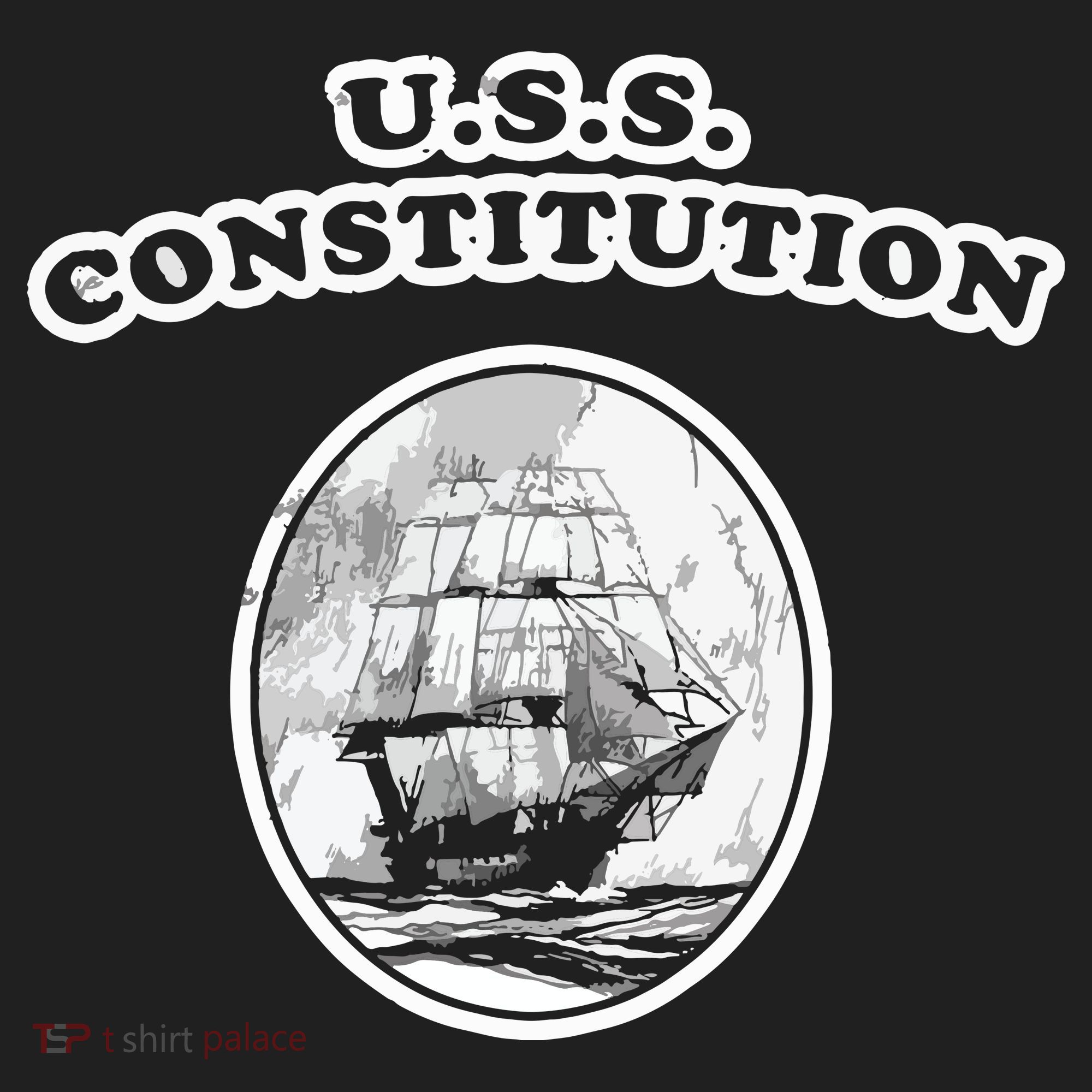 Retro USS Constitution By Turbo Volcano Golf Towel