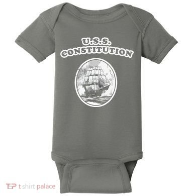Retro USS Constitution By Turbo Volcano Baby Bodysuit
