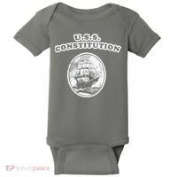 Retro USS Constitution By Turbo Volcano Baby Bodysuit thumb 0