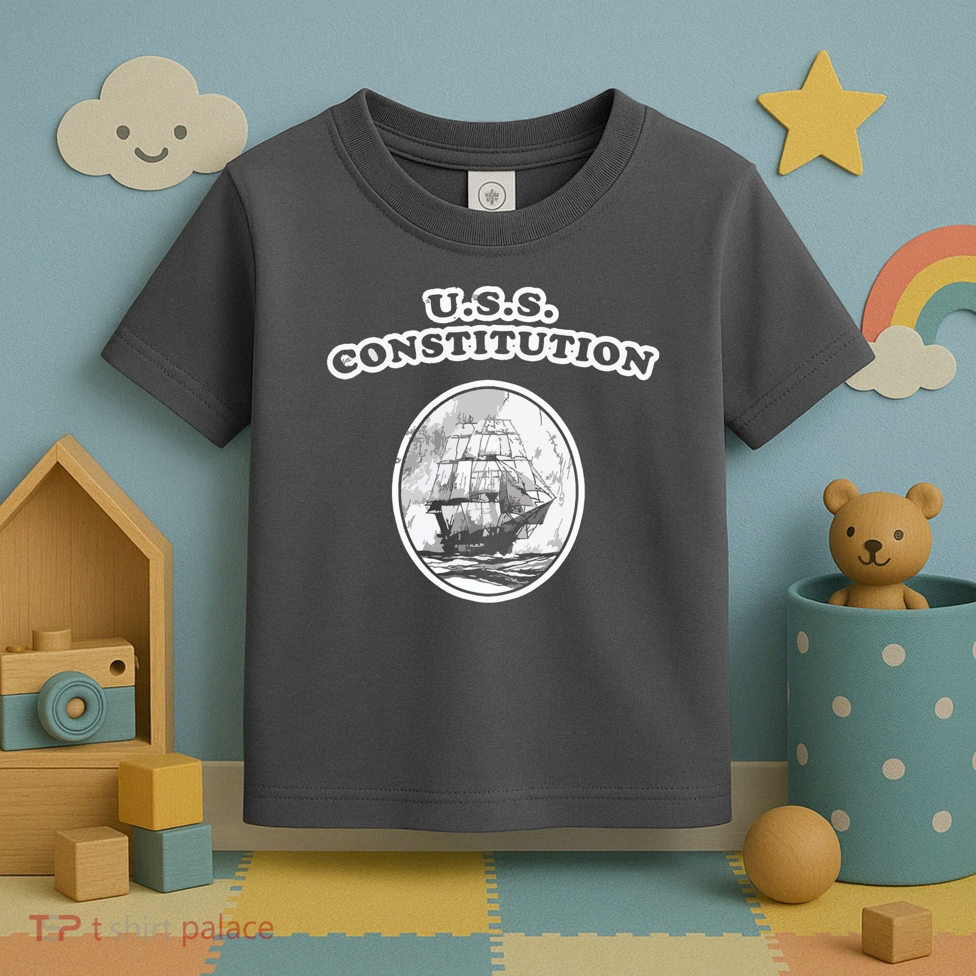 Retro USS Constitution By Turbo Volcano Toddler T-Shirt