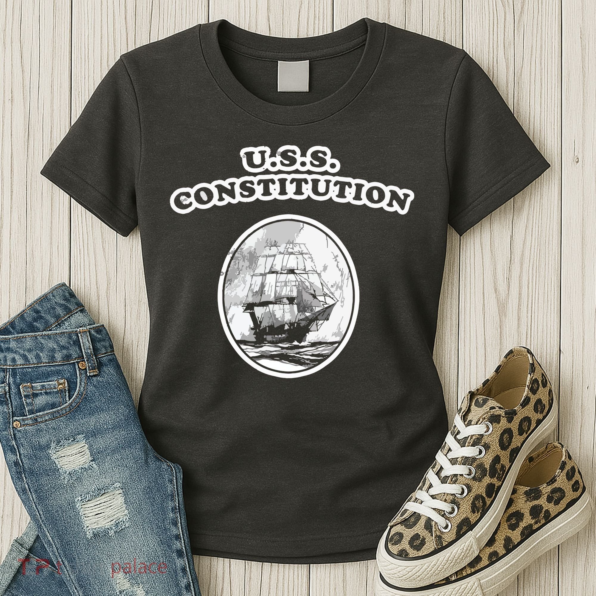 Retro USS Constitution By Turbo Volcano Women's T-Shirt