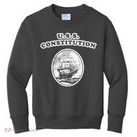 Retro USS Constitution By Turbo Volcano Kids Sweatshirt thumb 0