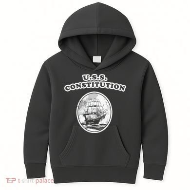 Retro USS Constitution By Turbo Volcano Kids Hoodie
