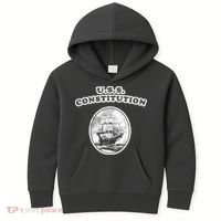 Retro USS Constitution By Turbo Volcano Kids Hoodie thumb 0