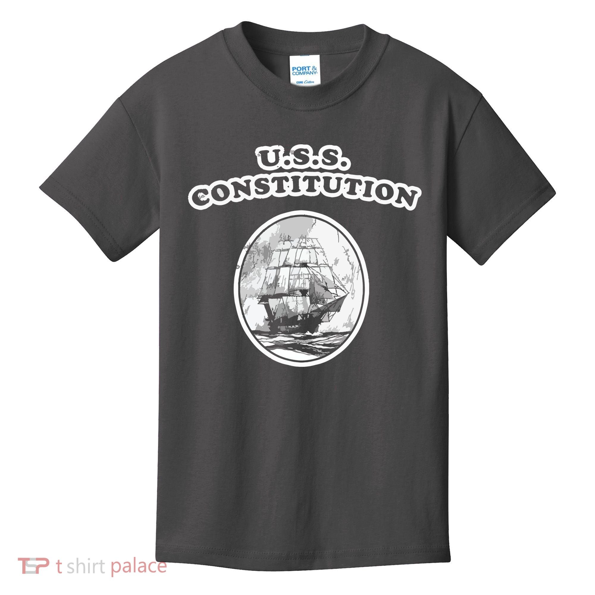 Retro USS Constitution By Turbo Volcano Kids T-Shirt