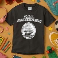 Retro USS Constitution By Turbo Volcano Kids T-Shirt thumb 3