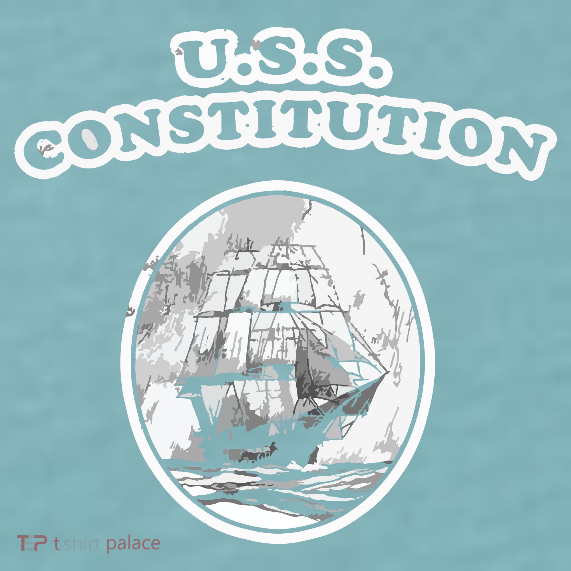 Retro USS Constitution By Turbo Volcano Sueded Cloud Jersey T-Shirt